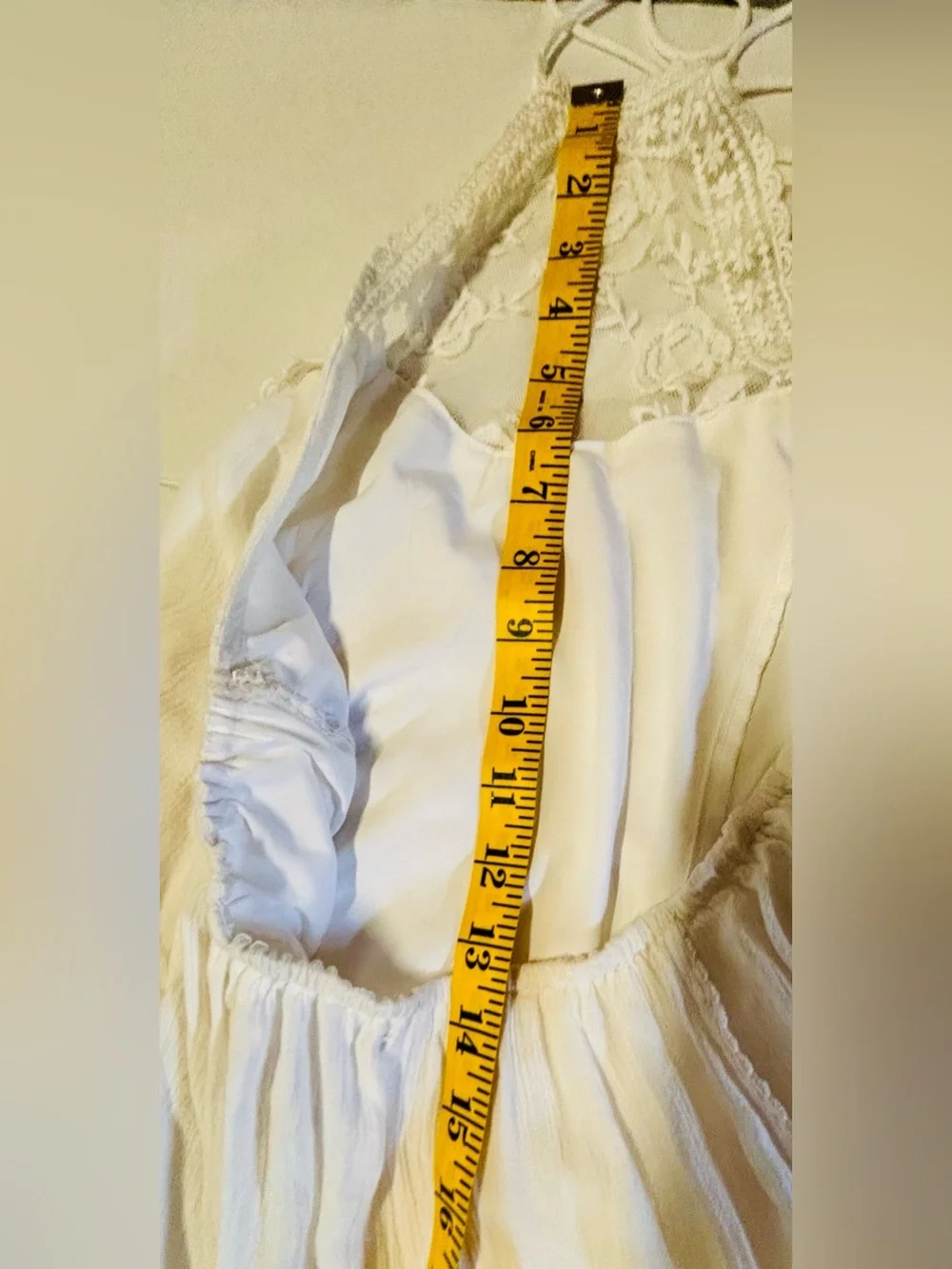 Abercrombie & Fitch White Embroidered Halter Maxi Dress XS/S